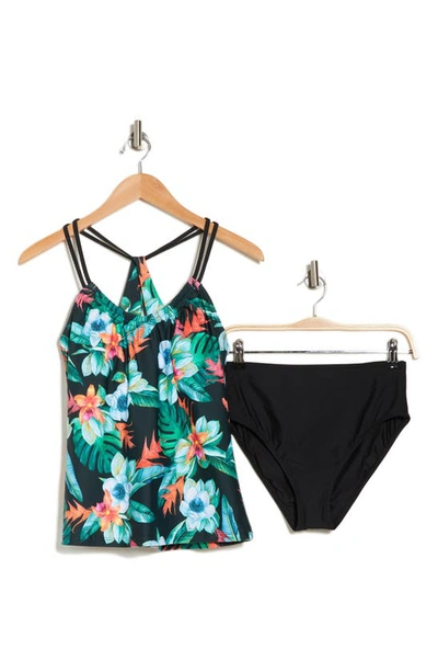 Shop Next By Athena Floral Two-piece Swimsuit In Black