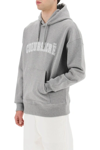 Shop Ami Alexandre Mattiussi Ami Alexandre Matiussi Hoodie With Lettering Embroidery Men In Gray