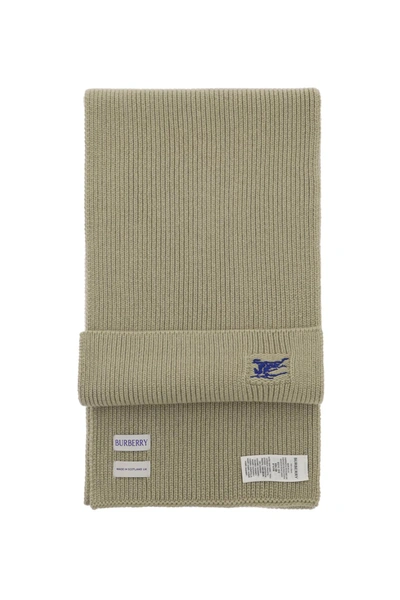 Burberry Ekd-embroidered Cashmere Scarf In Yellow