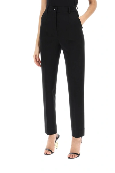 Shop Dolce & Gabbana Milano-stitch Cigarette Pants Women In Black