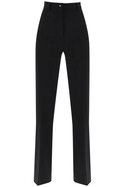 Shop Dolce & Gabbana Milano-stitch Flared Pants Women In Black