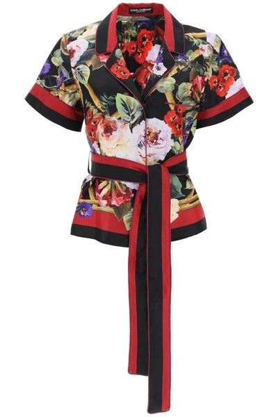 Shop Dolce & Gabbana Rose Garden Pajama Shirt Women In Multicolor
