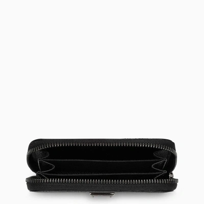 Shop Dolce & Gabbana Dolce&gabbana Black Dauphine Leather Zipped Wallet Men