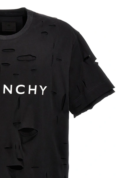 Shop Givenchy Men Destroyed Effect T-shirt In Black