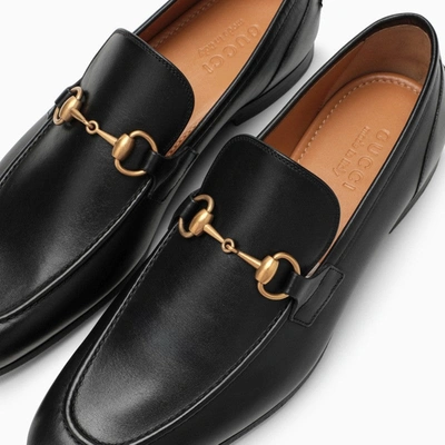 Shop Gucci Black Leather Jordaan Loafers Men