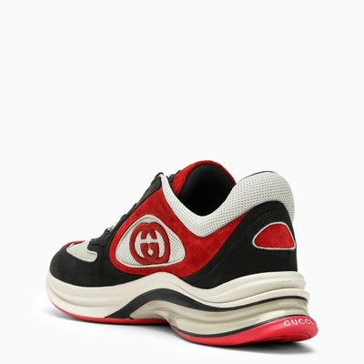 Shop Gucci Low Run Black And Red Trainer Men