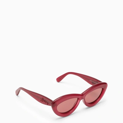 Shop Loewe Fuchsia Cat-eye Sunglasses Women In Pink