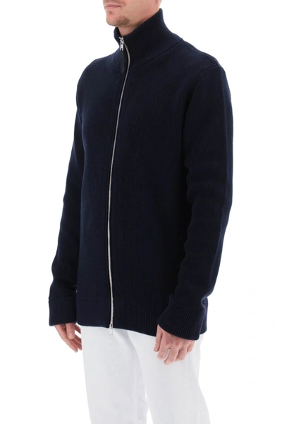 Shop Maison Margiela Zip-up Cardigan Men In Blue