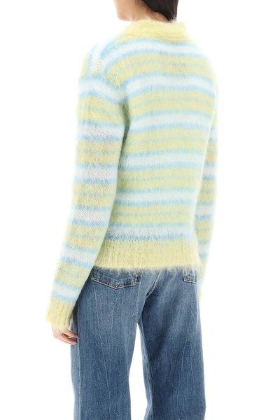 Shop Marni Cardigan In Striped Brushed Mohair Women In Multicolor