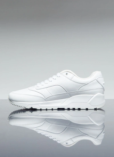Shop Saint Laurent Men Bump Leather Sneakers In White