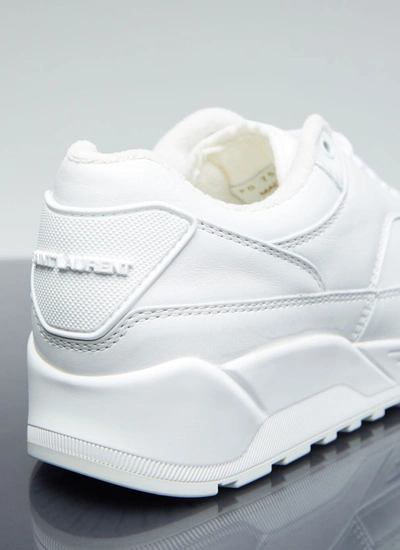Shop Saint Laurent Men Bump Leather Sneakers In White