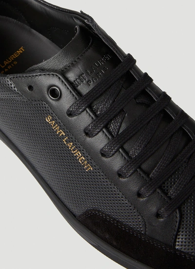 Shop Saint Laurent Men Low-top Sneakers In Black