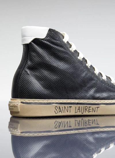 Shop Saint Laurent Men Malibu High Top Sneakers In Black