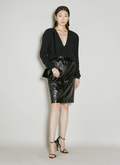 Shop Saint Laurent Women Gaby Zipped Shoulder Bag In Black