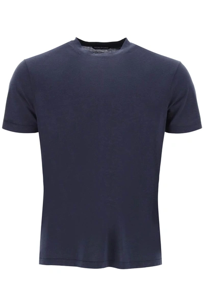 Shop Tom Ford Cottono And Lyocell T-shirt Men In Blue