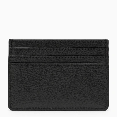 Shop Valentino Garavani Vlogo Black Leather Card Holder Women