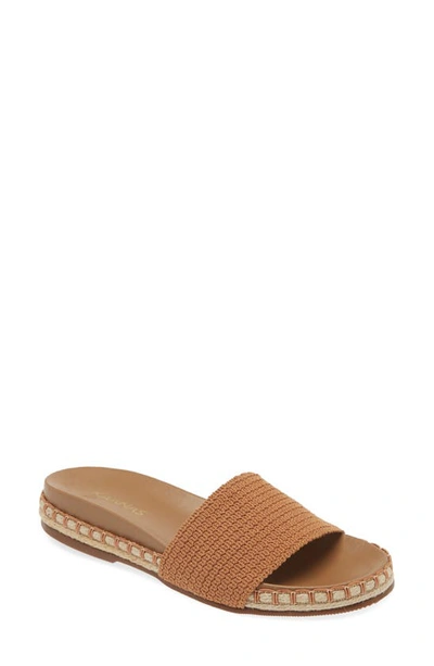 Shop Kaanas Savaii Textured Band Pool Slide Sandal In Caramel