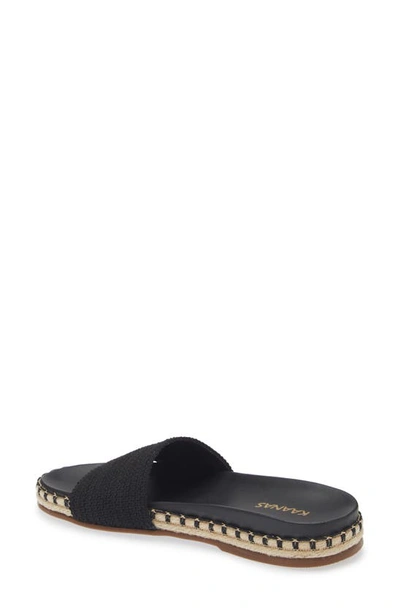 Shop Kaanas Savaii Textured Band Pool Slide Sandal In Black