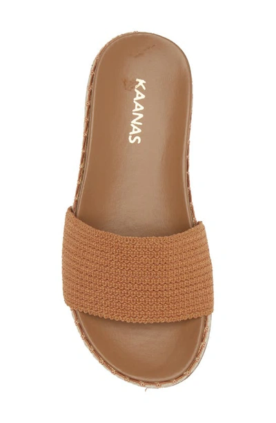 Shop Kaanas Savaii Textured Band Pool Slide Sandal In Caramel