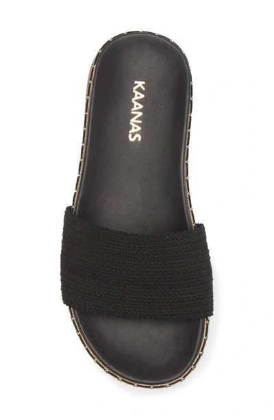 Kaanas Savaii Textured Band Pool Slide Sandal In Black