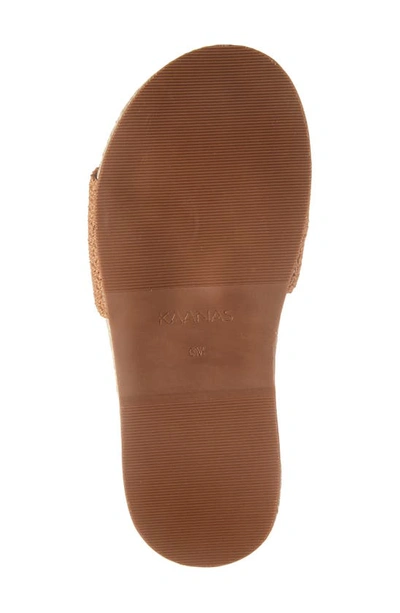 Shop Kaanas Savaii Textured Band Pool Slide Sandal In Caramel