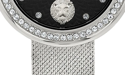 Shop Versus Versace Lea Crystal Mesh Strap Watch, 35mm In Stainless Steel