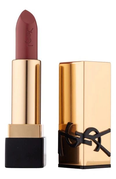 Shop Saint Laurent Rouge Pur Couture Caring Satin Lipstick With Ceramides In Burgundy