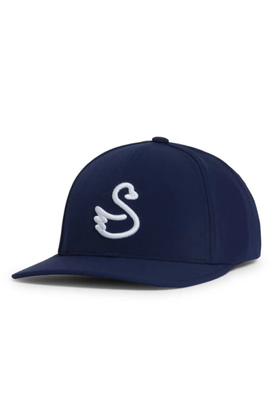 Shop Swannies Swan Delta Waterproof Baseball Cap In Navy-white