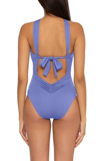 Shop Becca Color Code Twist One-piece Swimsuit In Cornflower