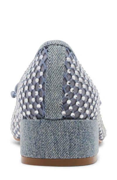 Steve Madden Women's Cherish Block-heel Ballet Flats In Denim Rhinestone