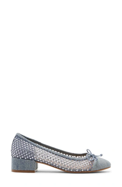 Steve Madden Women's Cherish Block-heel Ballet Flats In Denim Rhinestone