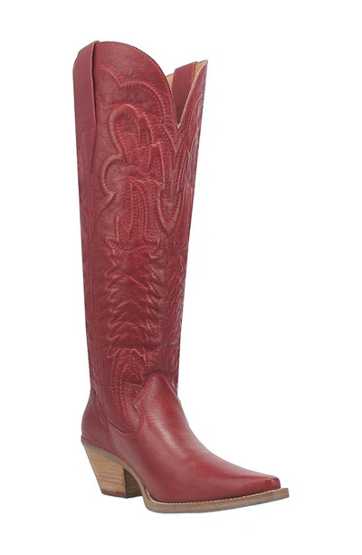 Shop Dingo Raisin Kane Knee High Western Boot In Red