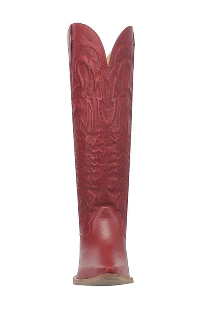 Dingo Raisin Kane Knee High Western Boot In Red