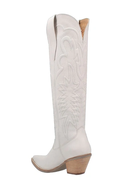 Dingo Raisin Kane Knee High Western Boot In White