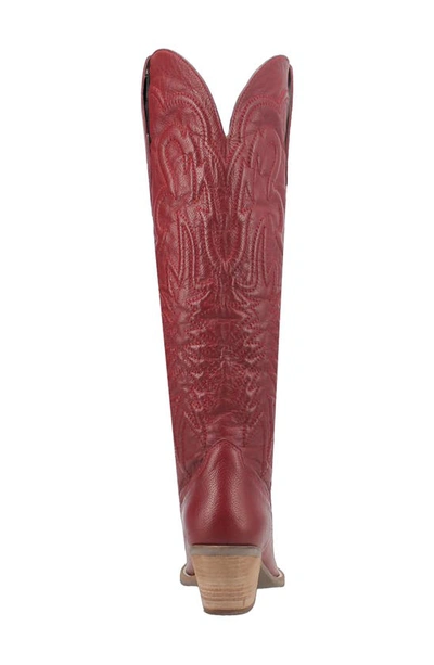 Dingo Raisin Kane Knee High Western Boot In Red