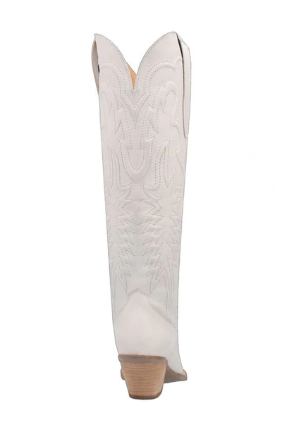 Dingo Raisin Kane Knee High Western Boot In White