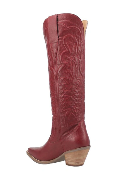 Dingo Raisin Kane Knee High Western Boot In Red