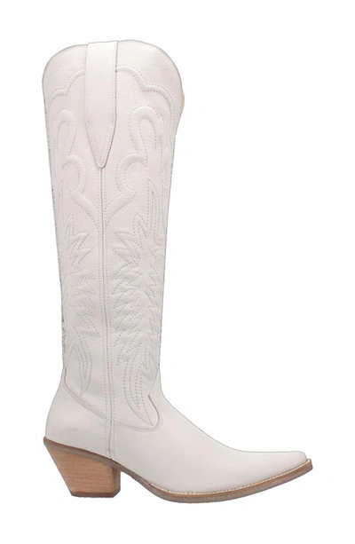 Dingo Raisin Kane Knee High Western Boot In White