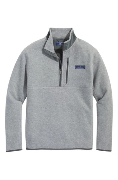 Shop Vineyard Vines Mountain Quarter Zip Sweater Fleece Pullover In Ultimate Gray
