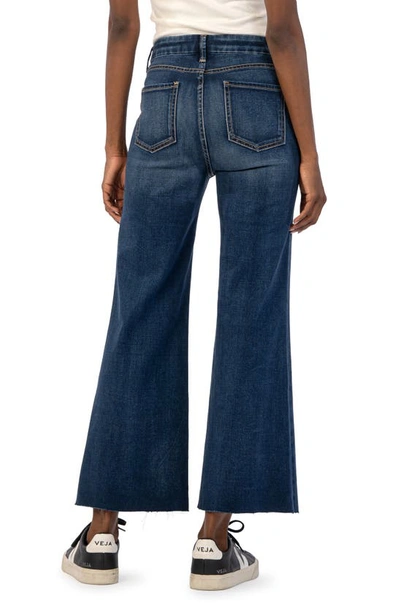 Shop Kut From The Kloth Meg Fab Ab High Waist Raw Hem Ankle Wide Leg Jeans In Yield