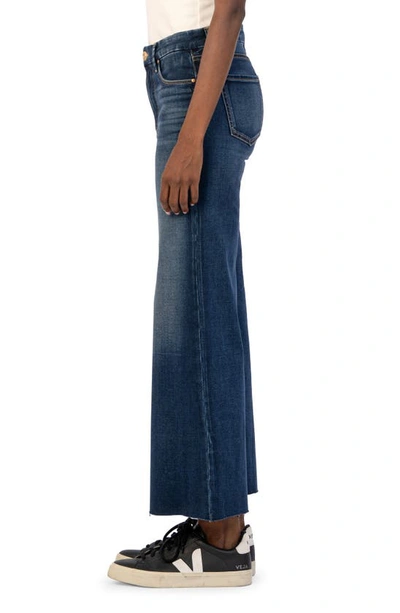 Shop Kut From The Kloth Meg Fab Ab High Waist Raw Hem Ankle Wide Leg Jeans In Yield