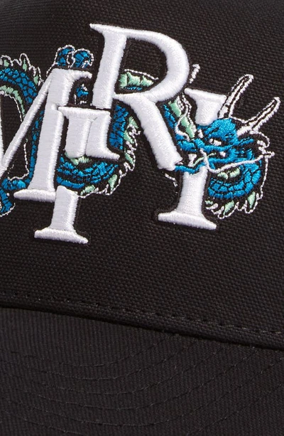 Shop Amiri Chinese New Year Dragon Logo Trucker Hat In Black
