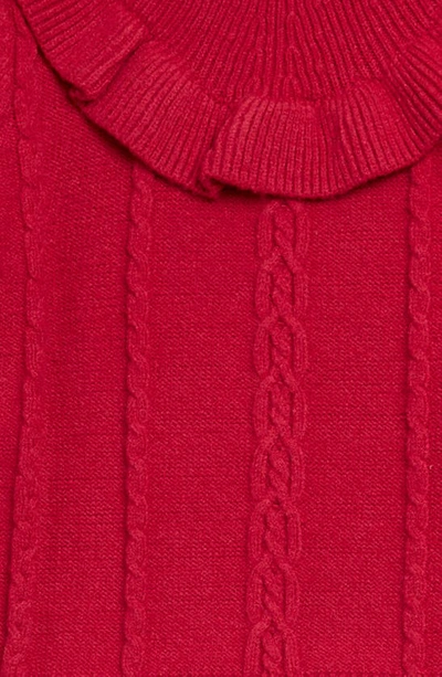 Shop Bcbg Kids' Cable Knit Sweater & Skirt Set In Cranberry