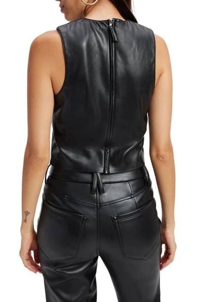 Shop Good American Better Than Leather Faux Leather Tank In Black001