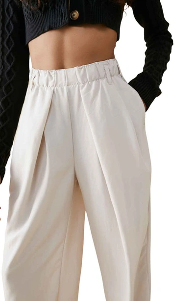 Shop Free People Nothin' To Say Elastic Waist Pants In Champagne Dream