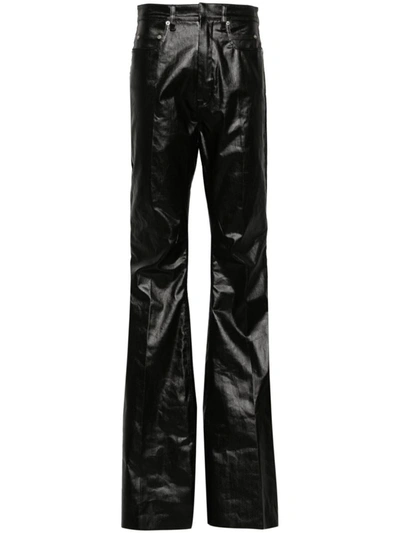 Shop Rick Owens Denim Bootcut Trousers In Black