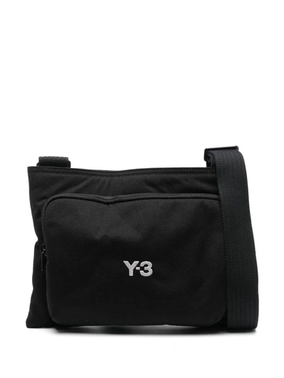 Shop Y-3 Logo Crossbody Bag In Black
