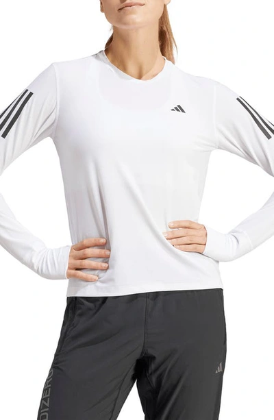 Shop Adidas Originals Own The Run Long Sleeve T-shirt In White