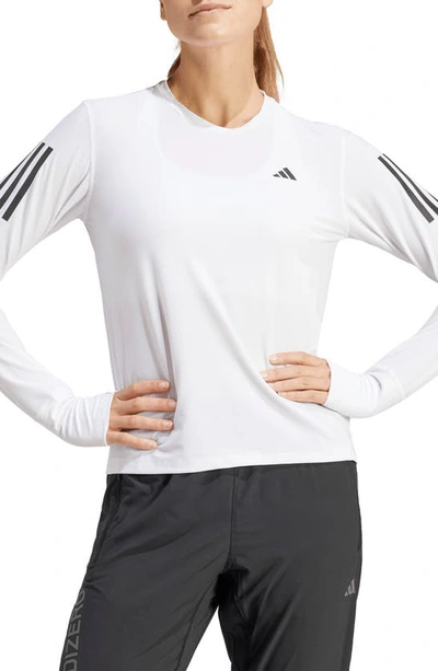 Adidas Originals Adidas Own The Run Long Sleeve T-shirt In White