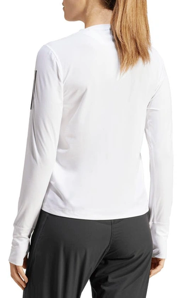 Shop Adidas Originals Adidas Own The Run Long Sleeve T-shirt In White
